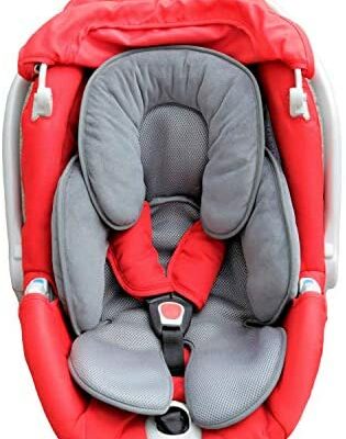 Maxuals Réducteur de poussette universel, coussin de siège de voiture en coton respirant résistant à la transpiration pour enfants de 0 à 12 mois