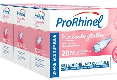 PRORHANEL Lot de 4 embouts jetables pour bébé pour trucs nasaux, 20 embouts souples