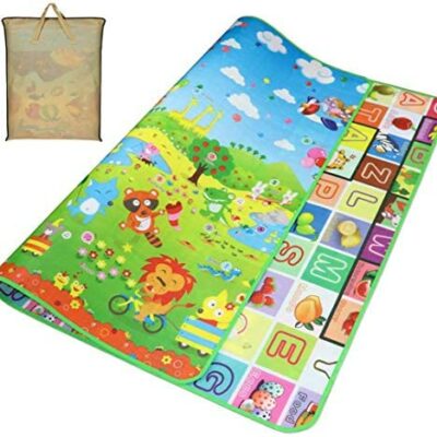 Grand tapis de jeu pliable pour bébé, Beatie Baby Kids Toy Play Wake Mat - Isolation non toxique en coton PE résistant à l'humidité - 150 * 180 * 0,5 cm