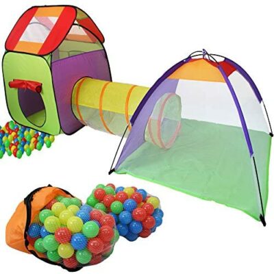 KIDUKU® Igloo Play Tent avec Tunnel + Playhouse + 200 Balls + Valise