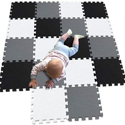 MQIAOHAM Tapis de sol Puzzle Tapis de sol Mousse Jeu de bébé Enfants Aire de jeux Puzzle Multicolore Enfants Bébé Ramper Tapis Activité Épaississement Puzzle Tapis Bébé Ramper Blanc Noir Gris 101104112