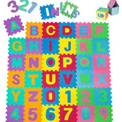 TecTake Soft Foam Jigsaw Puzzle Mat Lettres et Chiffres env.  180x180cm