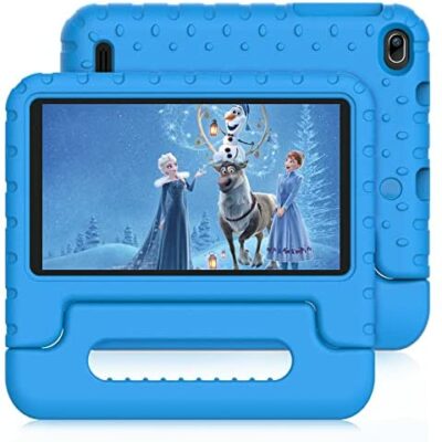 Tablette pour enfants Android 11, 7 pouces, JUSYEA J8, 2 Go de RAM | 32 Go de ROM, Quad Core, WiFi | Bluetooth, pour jeux éducatifs pour enfants, contrôle parental portable - étui en silicone bleu