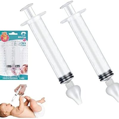 JUSONEY Seringue nasale pour bébé - Irrigateur professionnel pour bébés avec embouts de nez en silicone de haute qualité propres et réutilisables (2 pièces)