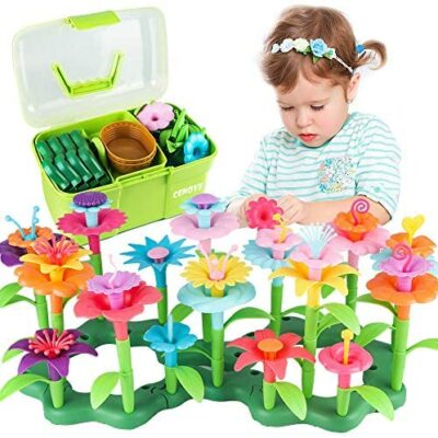 Cenove, jouets de jardin de fleurs pour filles, ensembles de bouquets de bricolage, cadeau pour filles de 3 à 6 ans, art, composition florale, jouets pour enfants (130 pièces)