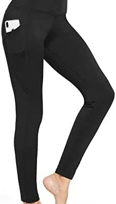 BALEAF Leggings d'hiver doublés en polaire pour femme avec poches taille haute pantalon de yoga thermique