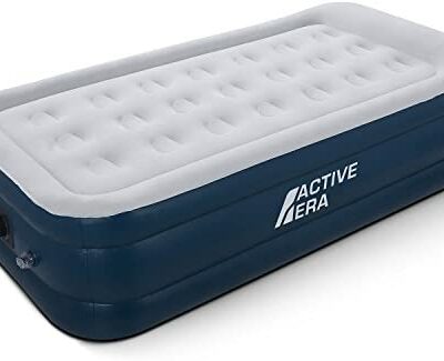 Matelas pneumatique Active Era Premium 1 personne, matelas pneumatique simple avec pompe électrique intégrée et oreiller, voyage, camping - 99 x 187 x 46 cm