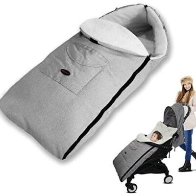 Sac de poussette, couvre-jambes de bébé, sac de couchage avec velours épais amovible imperméable et coupe-vent pour bébés de 12 mois et plus