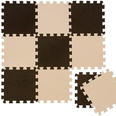 Tapis de jeu en mousse LittleTom Soft Baby Puzzle Kids Beige Marron