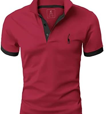 GLESTORE T-shirt de sport décontracté à manches courtes pour homme Polo Golf Tennis Coupe ajustée en coton