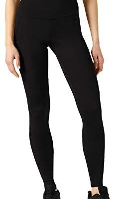 Marque Amazon - AURIQUE Legging de Running Taille Haute avec Poches Latérales Femme