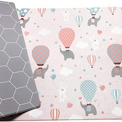 Tapis de jeu pour bébé, tapis de jeu portable antidérapant réversible, tapis de jeu en mousse souple imperméable pour bébés, enfants, utilisation intérieure et extérieure non toxique