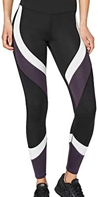 Marque Amazon - AURIQUE Legging de Sport en Velours avec Bandes Latérales Femme,