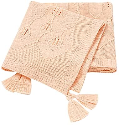 TTCI-RR Couverture bébé, Couverture bébé Tricot Coton Toddler Poussette Wrap Swaddling Plaid Nouveau-né Filles Garçons Canapé Literie Housse de Couchage (Couleur: Rose)