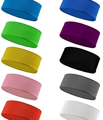 DoGeek Bandeau Élastique 10 Pièces Bandeau Coloré Bandeau Sport Bandeau Élastique Ballet Yoga Fitness Femme Homme