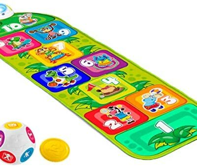 Tapis de jeu musical Chicco Jungle Hopscotch pour bébés et enfants, jouets électroniques et interactifs avec son et lumière, jeu de marelle, 2 modes de jeu, 150 cm - Jouets pour enfants de 2 à 5 ans