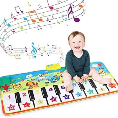 RenFox Tapis de Musique, Tapis de Piano de Musique Tapis de Musique avec 8 Sons d'Animaux Tapis de Danse Jouet Cadeau pour Enfants Filles, Garçons 1-5 Ans (135x60cm)