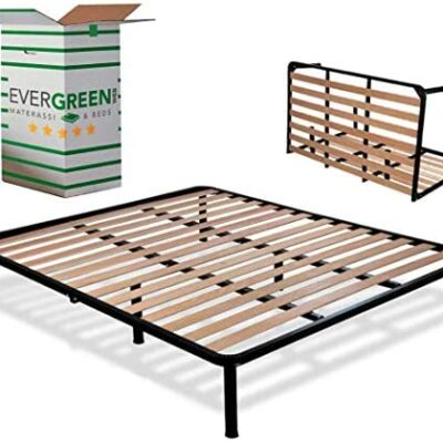 Evergreenweb - Sommier Pliant Orthopédique Hauteur 35 cm - Sommier à Lattes en Bois Renforcé - Avec 6 Pieds Amovibles (140x190 cm)