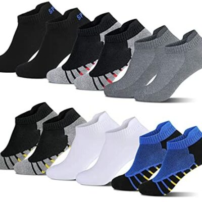 Fullluwaa 6 paires ou 12 paires de chaussettes de sport en coton pour homme et femme