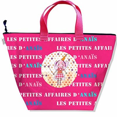 Sac bébé fille personnalisable, petit sac de rangement pour mon bébé, sac cadeau d'anniversaire original et magnifique personnalisable, couleur fushia réf.  A0110