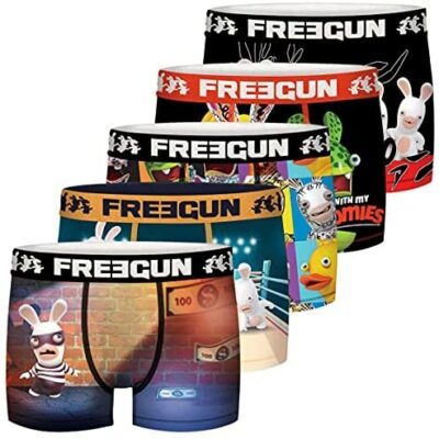 FREEGUN Boxer en microfibre Bunny pour homme (lot de 5)