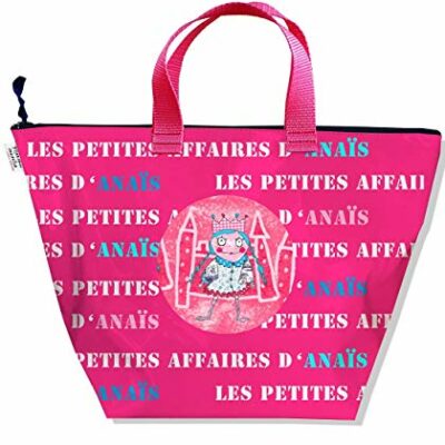 Sac bébé fille personnalisable, sac de rangement pour les petits objets de mon bébé, sac cadeau d'anniversaire personnalisable original et magnifique, référence couleur Fushia.  B0307