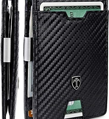 TRAVANDO ® Portefeuille pour homme avec pince à billets "Amsterdam" Etui RFID Stops Bank Hacking - Porte-monnaie fin avec clip en métal - Porte-cartes de crédit sécurisé - Porte-cartes