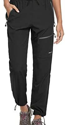 BALEAF Pantalon de randonnée pour femme Pantalon de sport imperméable Pantalon cargo d'extérieur léger Séchage rapide avec poches zippées