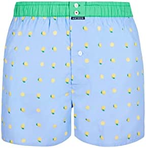 Arthur - Boxer Le Club Sling N°974, Motif Citron - Boxer Homme - Coupe Américaine, Fentes Latérales, Intérieur Coulissant, Ceinture Elastique - 100% Coton Bio Oeko-Tex