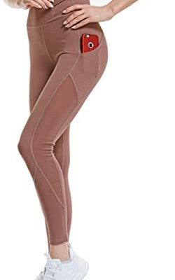 ABENNEED Leggings d'entraînement de gymnastique taille haute pour femmes Leggings de course réfléchissants 7/8 Leggings avec poches 63,5 cm