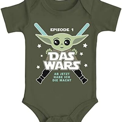 Body de bébé MoonWorks® avec dicton drôle épisode 1 les guerres maintenant j'ai le pouvoir yoda parodie garçon et fille