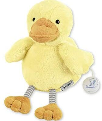 Boîte à musique Sterntaler 6011963, peluche canard Edda, mécanisme musical intégré, taille : M, jaune