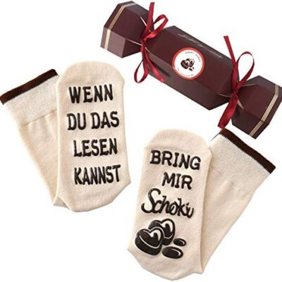 Cadeau pour femme, chaussettes avec "Si vous pouvez lire ça, apportez-moi du vin/café/livre", chaussettes avec texte amusant, cadeau d'anniversaire pour copines, sœurs (langue allemande)