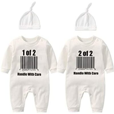 Culbutomind bébé jumeaux vêtements nouveau-né bébé garçon fille barboteuse drôle combinaison nouveau-né unisexe tenue