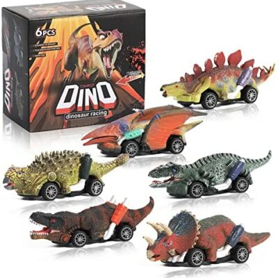 GOINGTOY Jouet dinosaure de 3 4 5 6 ans Voitures miniatures de 2 à 6 ans Garçons Filles Voiture pour enfants Pull Back Lot de 6