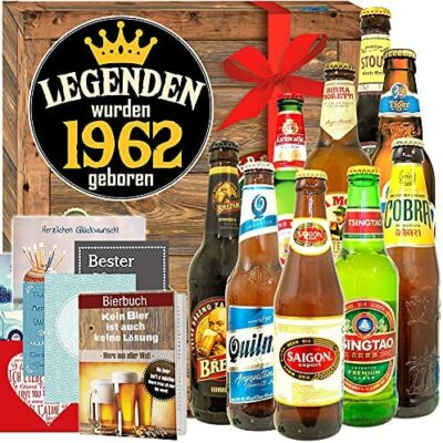 Légendes 1962 ++ bières du monde dans un coffret cadeau ++ anniversaire 1962