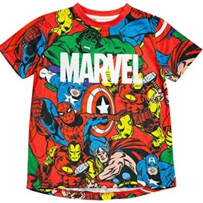 Marvel Comics Core Avengers Sublimated Boys T-shirt |  Marchandise officielle |  Idée cadeau d'anniversaire pour garçon, tout-petit pour adolescent, haut pour enfant Avengers