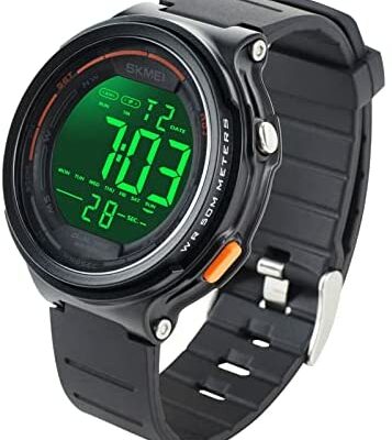 Montre numérique, Topretty Boys Watch Montre intelligente pour enfants 50 m étanche Montres-bracelets avec compte à rebours/minuterie/alarme 47 mm Big Face EL Light Watch Montre électronique, 0outdoors Montre de sport pour hommes garçons filles