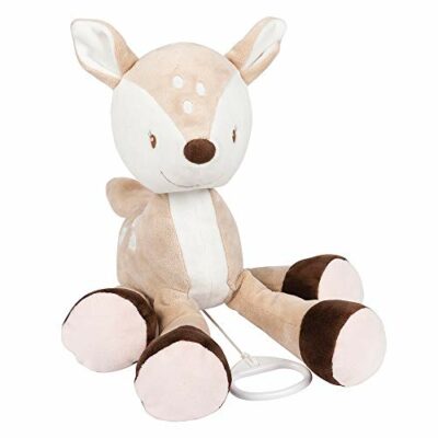 Nattou boîte à musique cerf Fanny, berceuse "La-Le-Lu", hauteur : 28 cm, Fanny et Oscar, beige/blanc