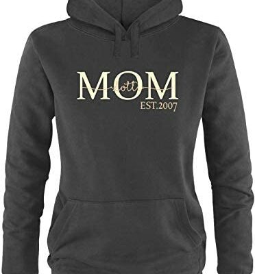 Pull de maman EZYshirt® avec le nom de l'enfant, pull personnalisé comme cadeau, sweat à capuche pour femme