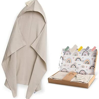 Serviette à Capuche Bébé Räuberella, Cadeau de Serviette à Capuche pour Naissance (Beige)