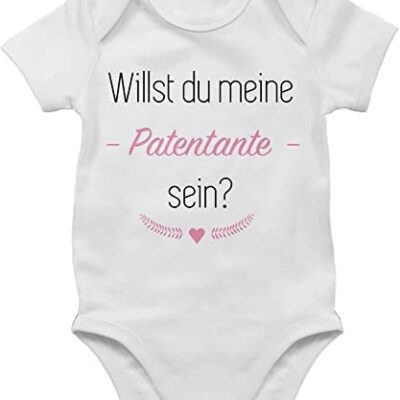 Shirtracer - Barboteuse pour filles et garçons - Voulez-vous être ma patentante ?  Heart - Body bébé manches courtes pour garçons et filles