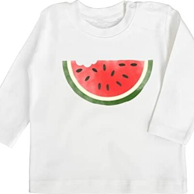 Shirtracer - bébé mixte coloré - aquarelle pastèque - tee shirt bébé à manches longues pour garçons et filles