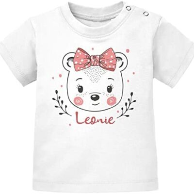 SpecialMe® T-Shirt Bébé Personnalisé avec Prénom Ours Garçon Fille Manches Courtes Coton Bio