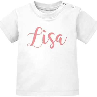 SpecialMe® T-Shirt Bébé Personnalisé avec Prénom Prénom Garçon Fille Manches Courtes Coton Bio