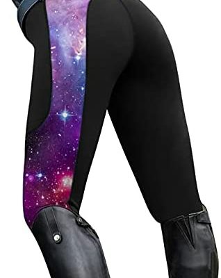 Vexiangni culotte d'équitation leggings pantalons de sport taille haute pour femmes pantalons d'entraînement filles enfants avec genouillères et poche intérieure, collants jodhpurs élastiques opaques pour pantalons de sport liquidation