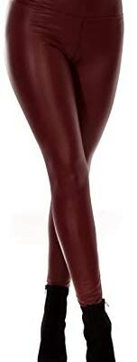 YC Fashion & Style Leggings en similicuir pour femme Taille haute Shaper Jeggings Skin Tight Slim Fit Pantalon en similicuir avec ceinture élastique