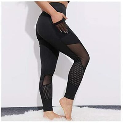 YUANYUAN520 Pocket Mesh Fitness Leggings Femmes Activewear Push Up Pantalon Élastique En Forme De Coeur Taille Haute