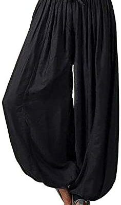 YWLINK 2018 Vêtements pour femmes, femmes grande taille couleur unie décontracté lâche dentelle taille élastique sarouel pantalons de yoga femmes pantalons