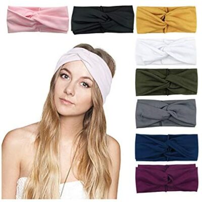 DRESHOW 8 pièces femmes bandeau Boho bandeau bandeau élastique bandeau arc cheveux accessoires